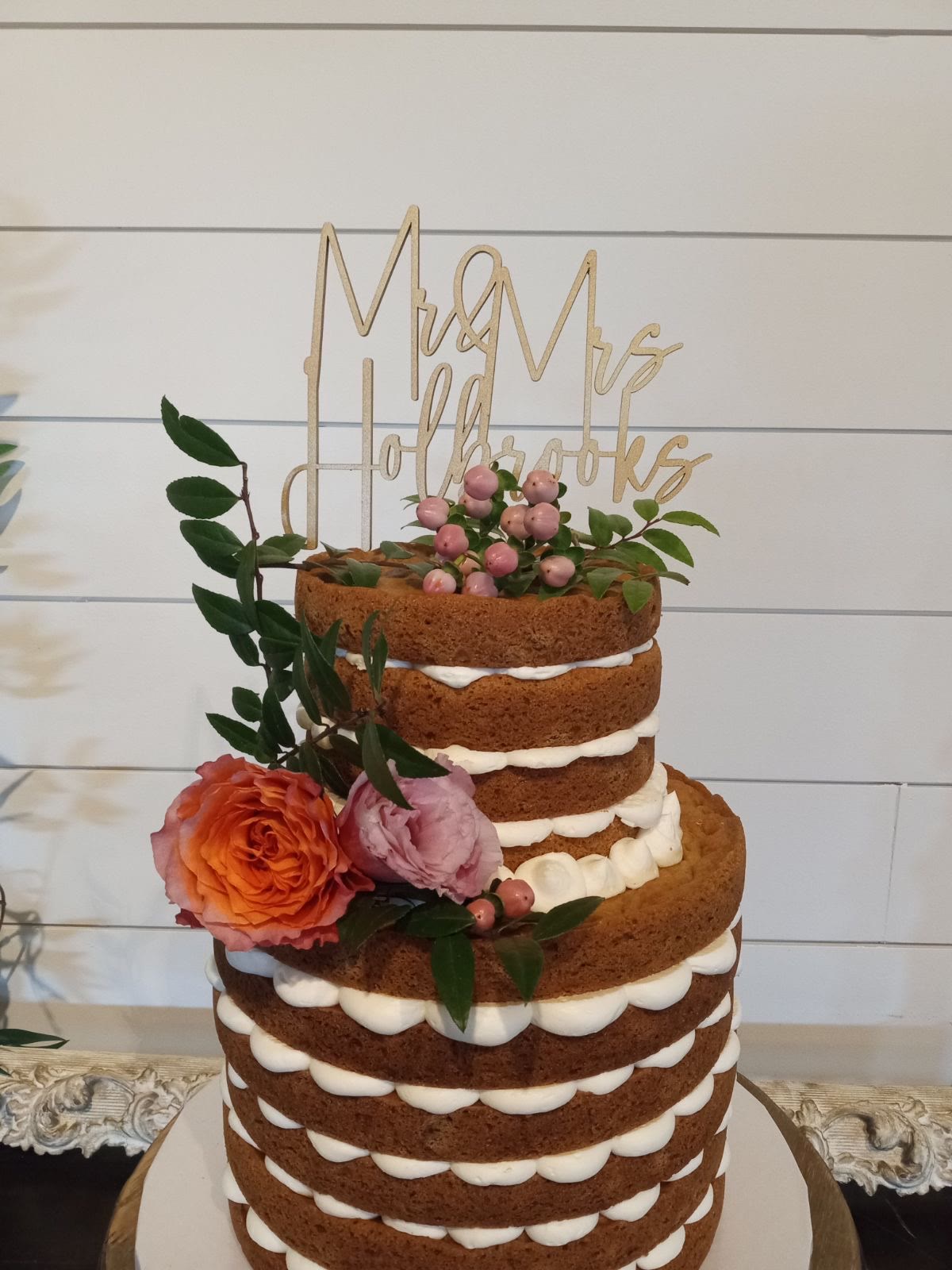 Naked wedding cake