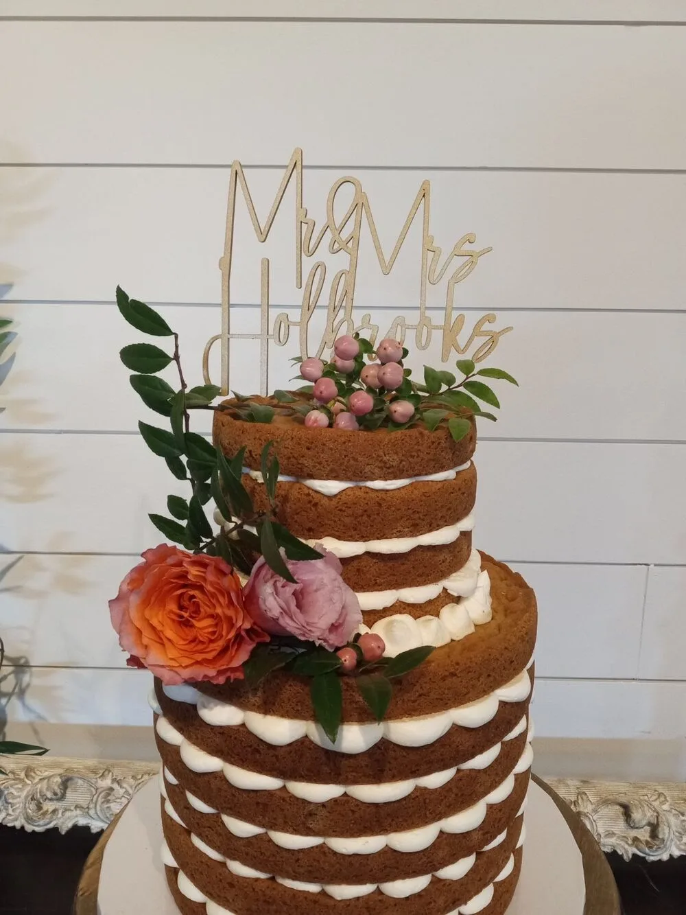 Naked wedding cake