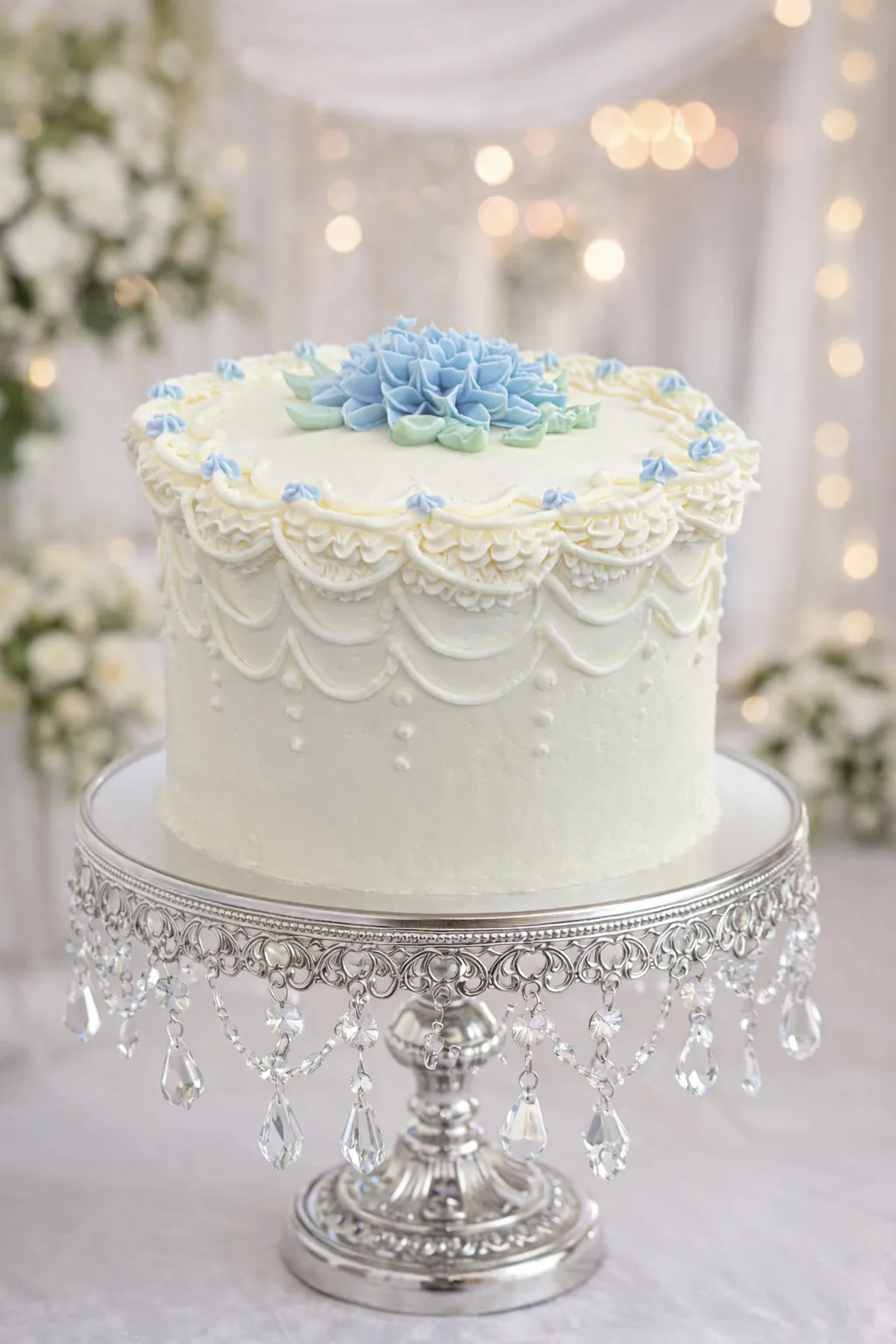 Elegant white celebration cake